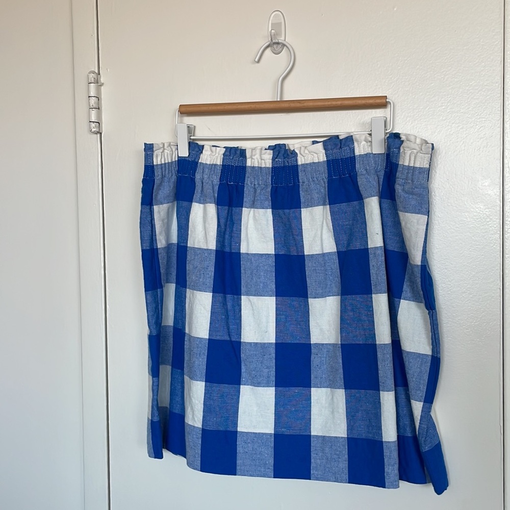 J Crew blue and white check skirt - Picture 2 of 3